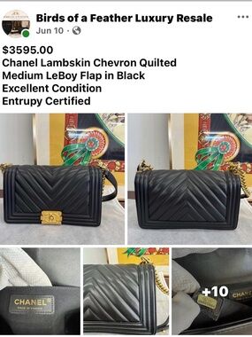 CHANEL Black Chevron Lambskin LeBoy Shoulder Bag with Gold Hardware